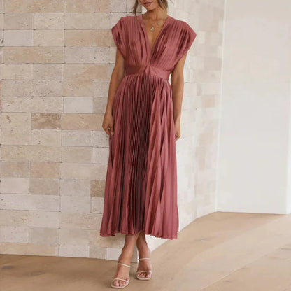 Elegant V-Neck Summer Dress for Women