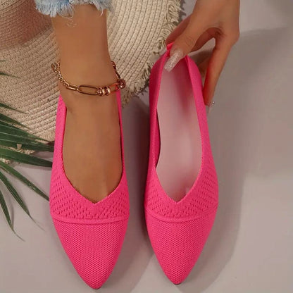 Comfortable Slip On Knit Women's Flat Shoes