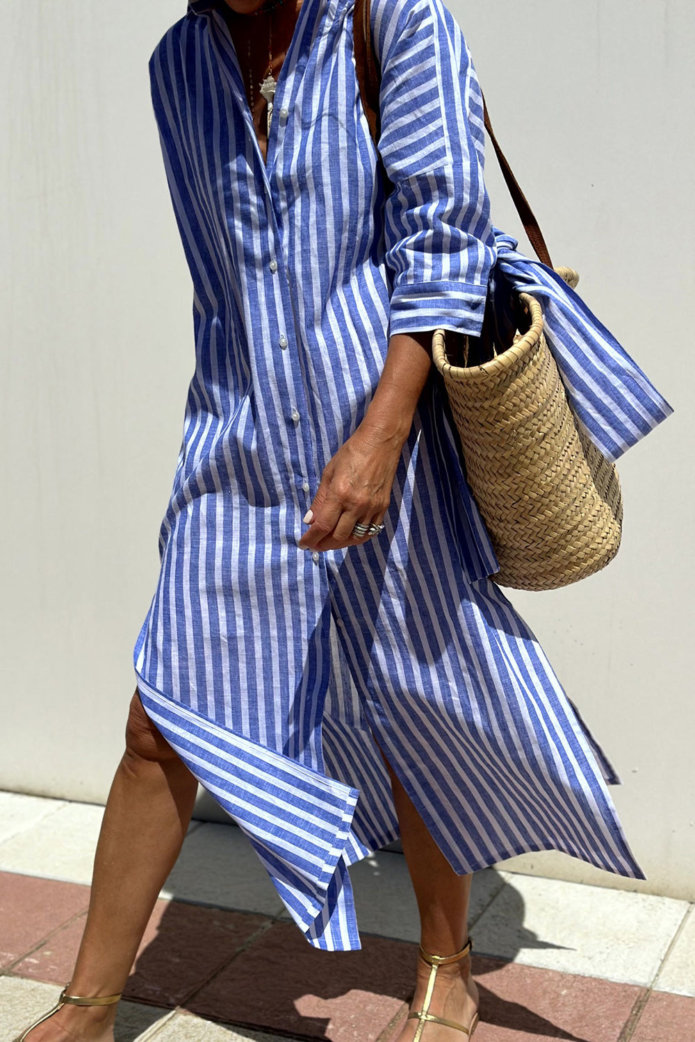 Casual Horizontal Stripe Sundress