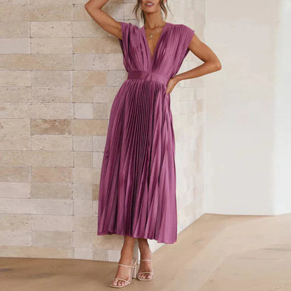 Elegant V-Neck Summer Dress for Women