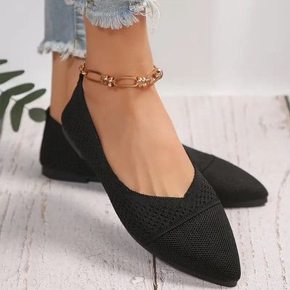 Comfortable Slip On Knit Women's Flat Shoes - Nocini