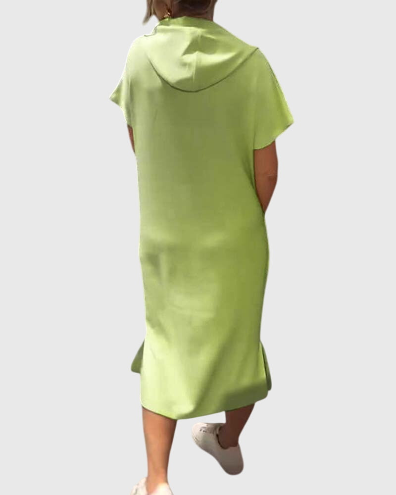 Casual Soft Hooded Sundress for Daily Wear
