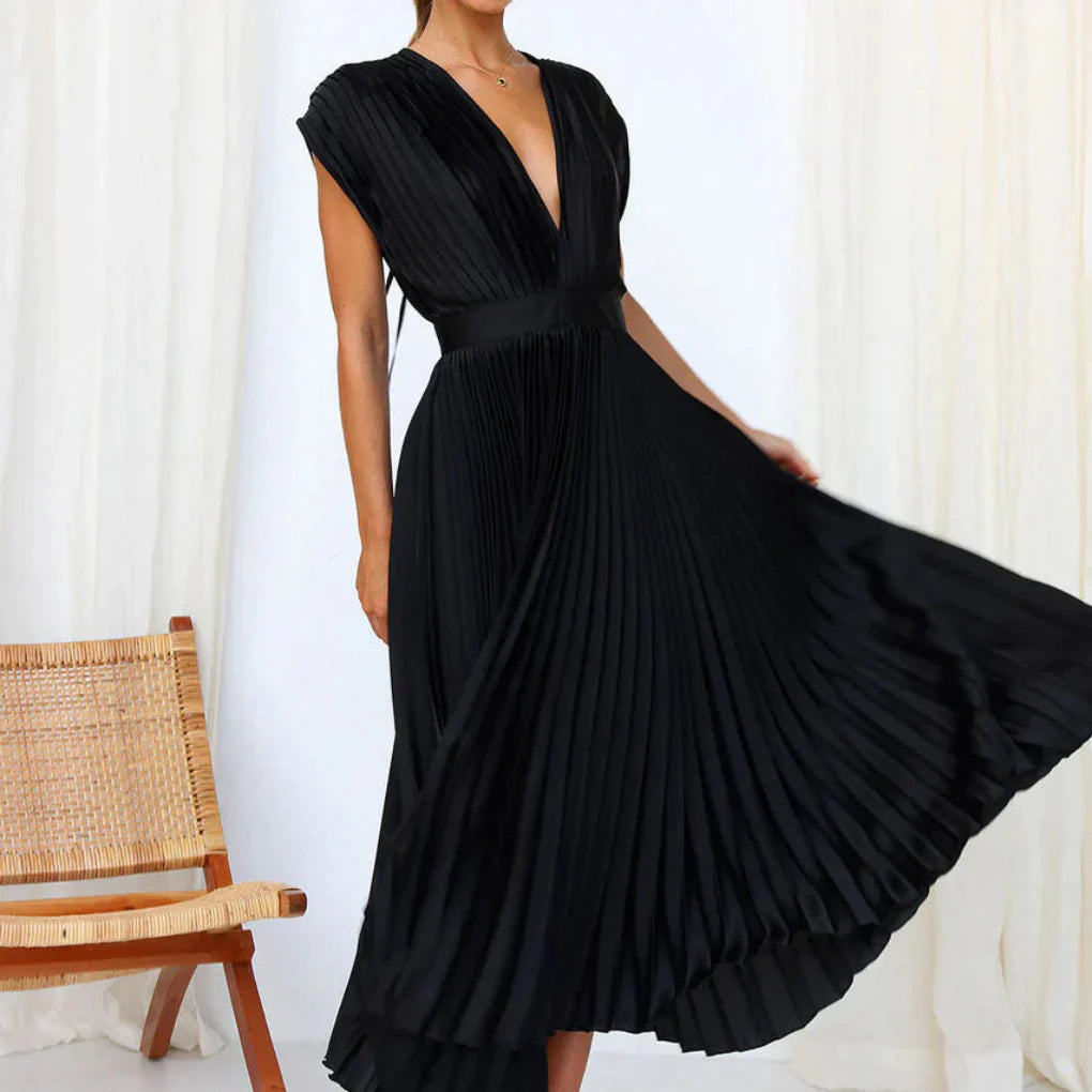 Elegant V-Neck Summer Dress for Women