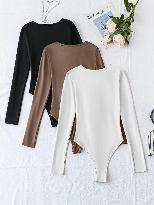 Comfy 3-Pack Long Sleeve Women's Bodysuits