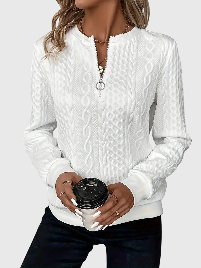 Warm Zip Up Knitted Sweater