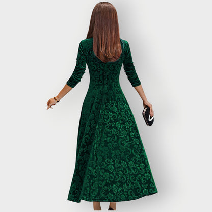 Luxurious Velvet Knee Length Dress