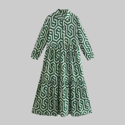 Ladies' Patterned Maxi Dress - Olytrend