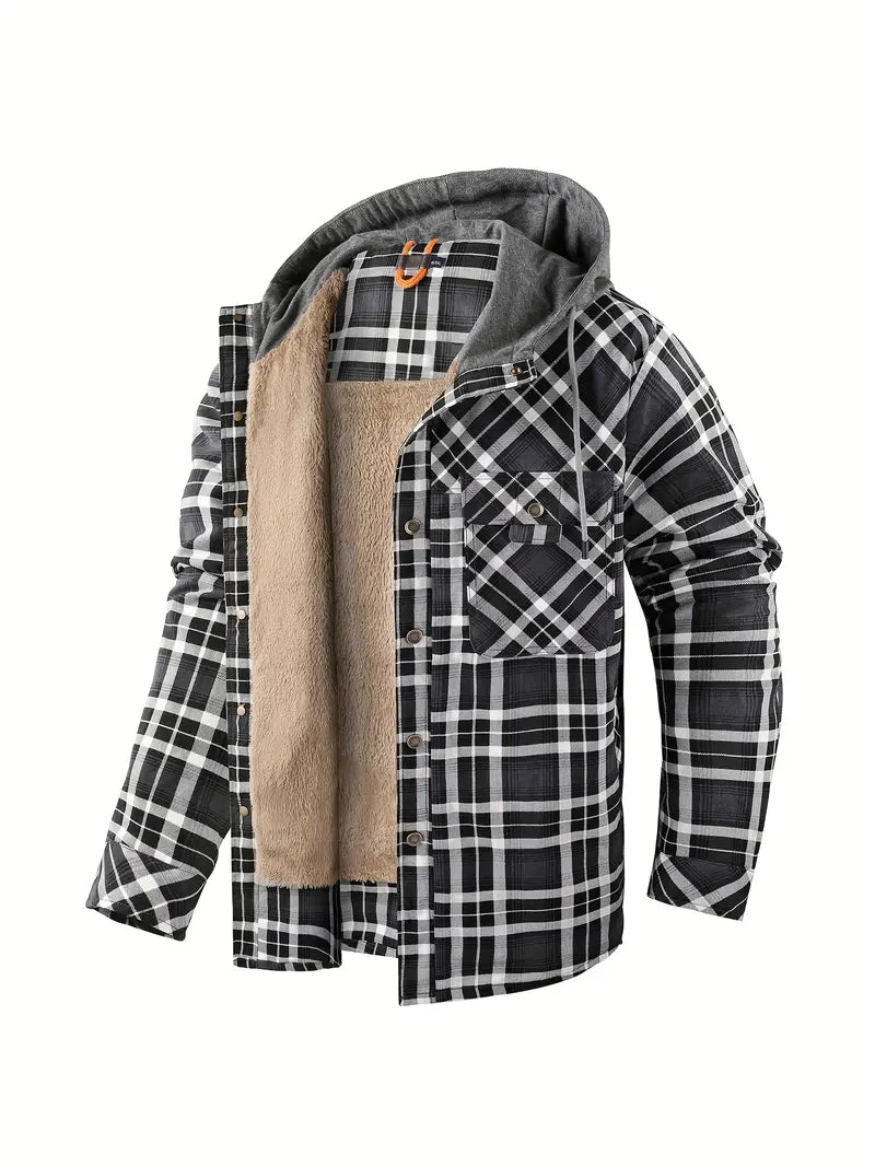 Plaid Hoodie Winter Jacket