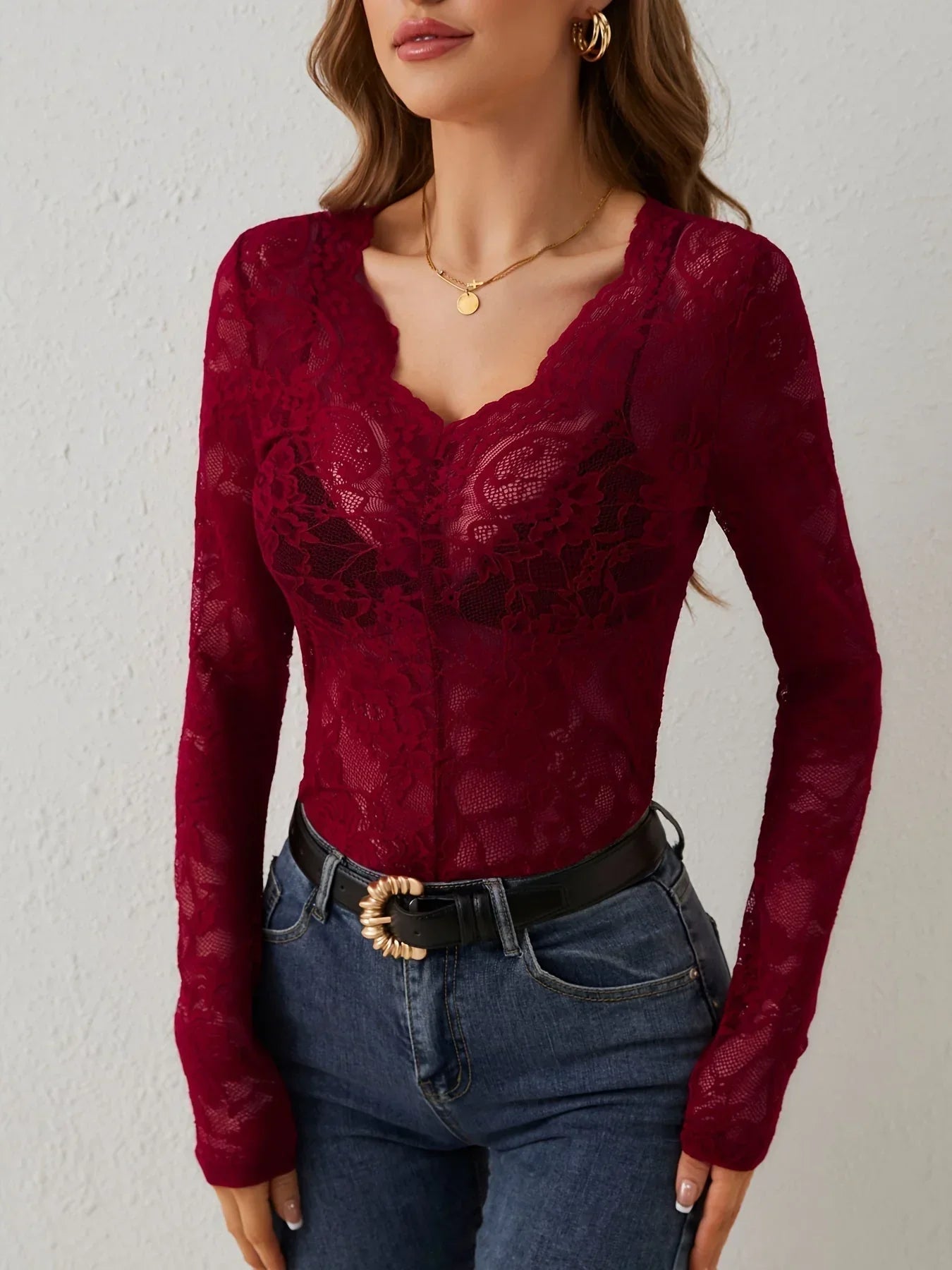Delicate Lace Women's Top with Chic Design