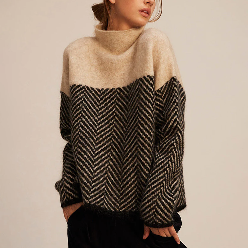 Comfortable Oversized Crew Neck Knit Sweater for Women - Nocini