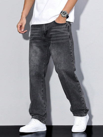 Relaxed Fit Men's Straight Leg Jeans
