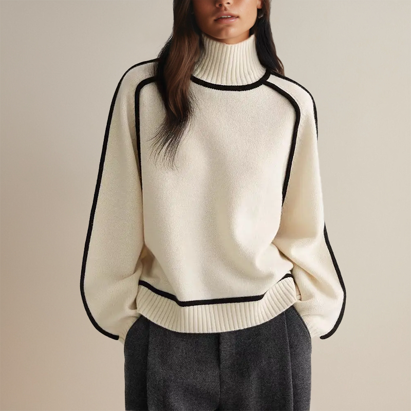Classic Fit Crew Neck Wool Sweater for Women