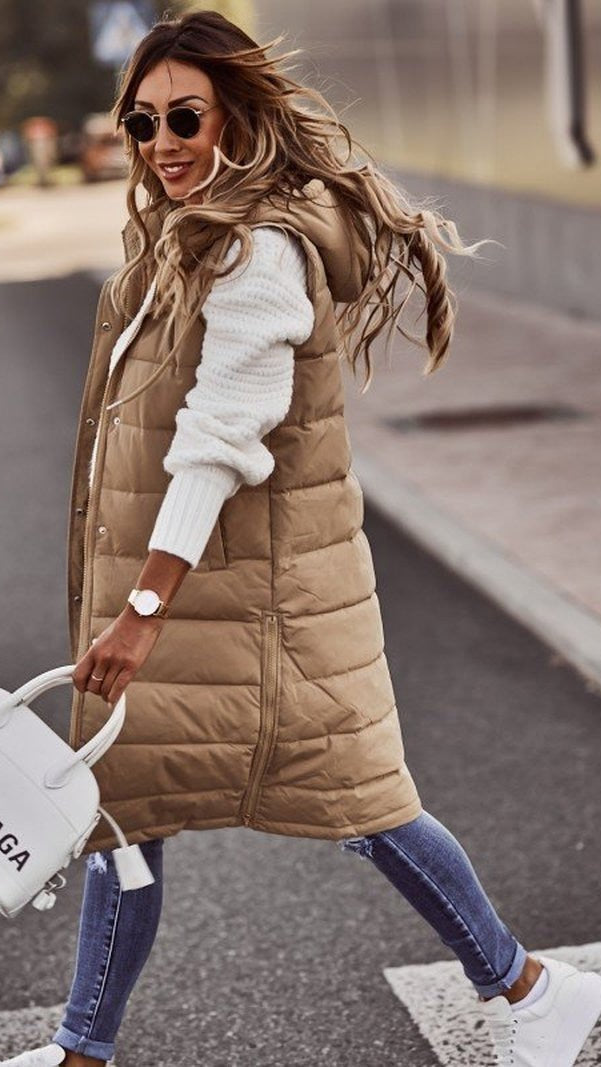 Short Sleeveless Women's Zipper Jacket