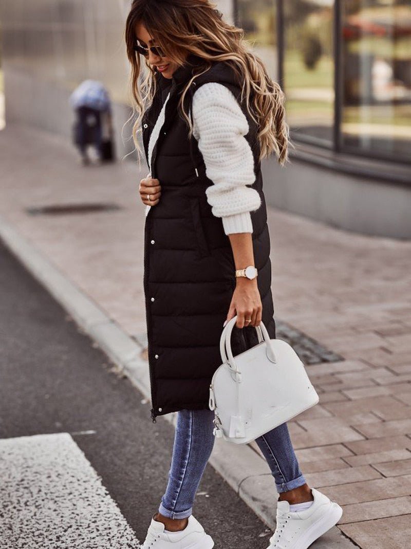 Short Sleeveless Women's Zipper Jacket