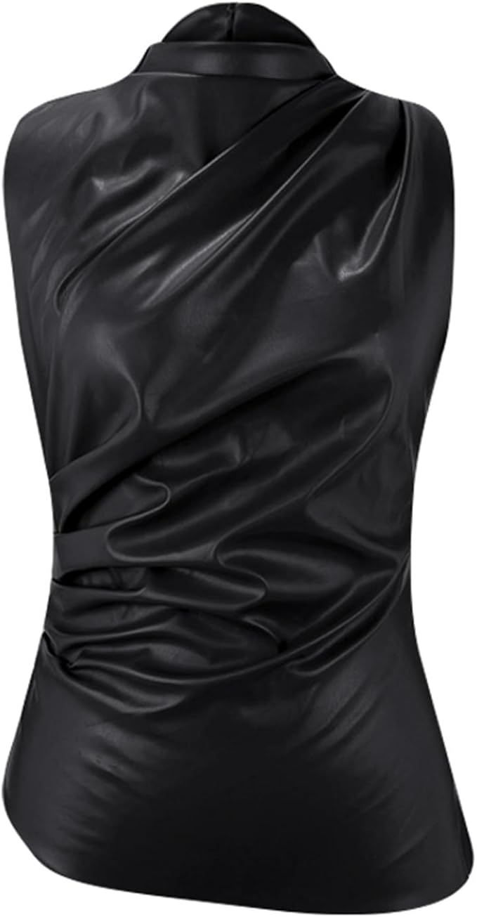 Chic Female Tank Top with Gathered Sides