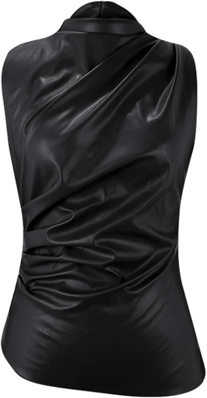 Chic Female Tank Top with Gathered Sides