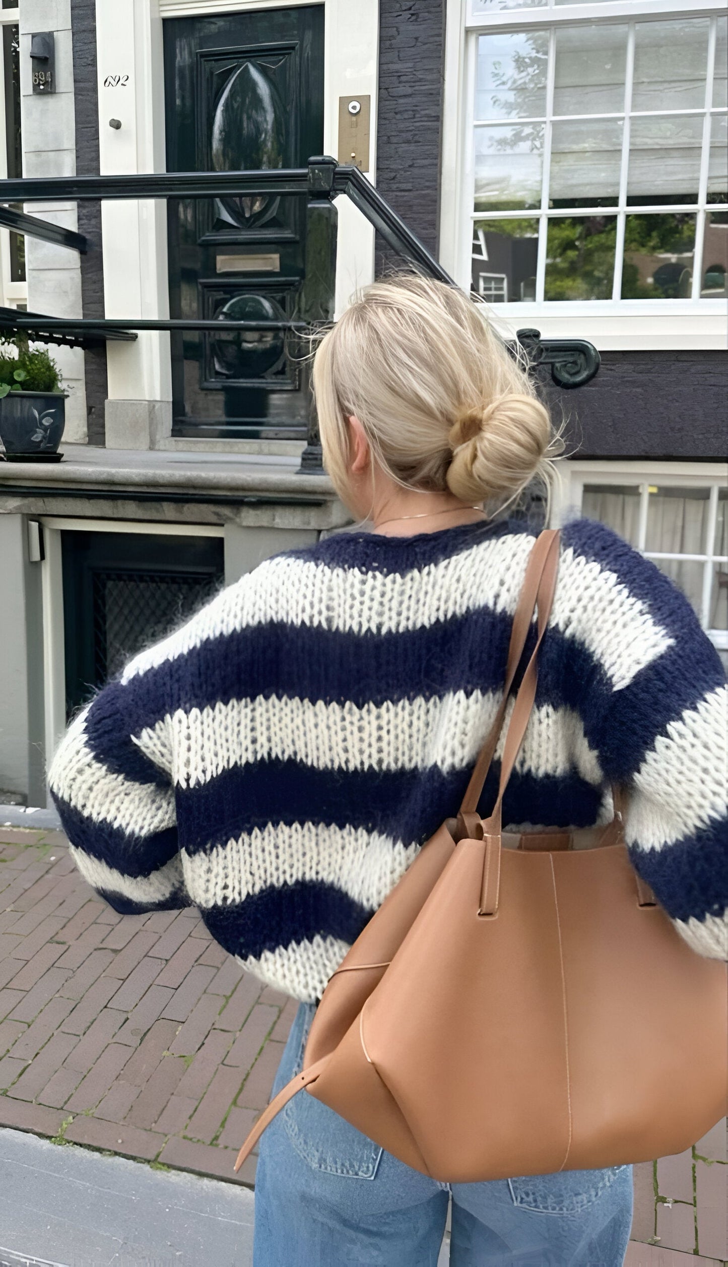 Women's Slouchy Cable Knit Long Sleeve Sweater
