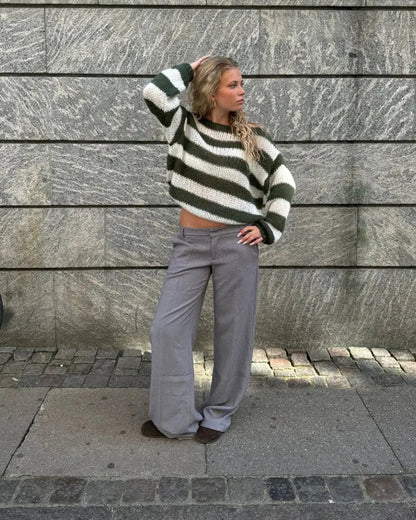 Women's Slouchy Cable Knit Long Sleeve Sweater