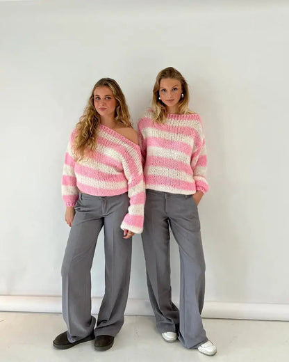 Women's Slouchy Cable Knit Long Sleeve Sweater