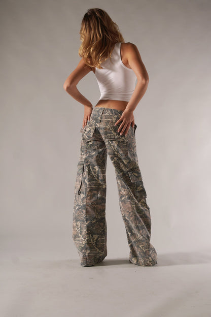 Tactical Camo Women's Cargo Pants with Side Pockets
