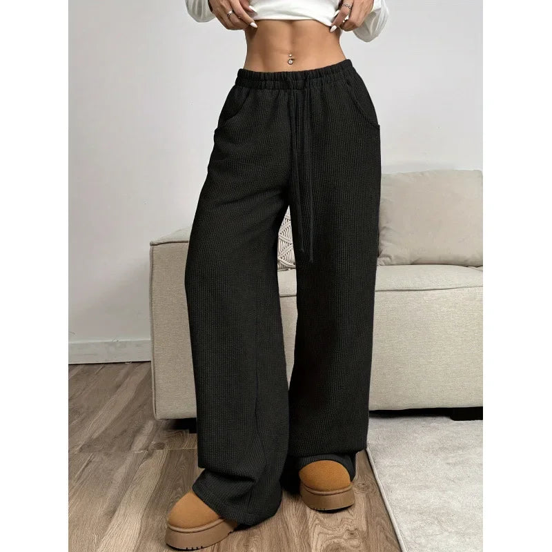 Comfy High Waisted Wide Leg Corduroy Pants