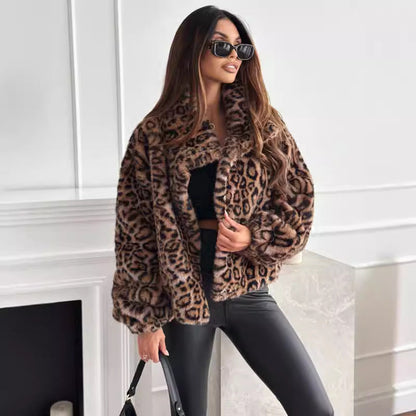 Ladies' Soft Leopard Print Zip Jacket - Nocini