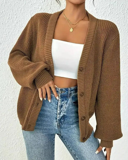 Soft V-Neck Women's Button Cardigan Sweater - Nocini