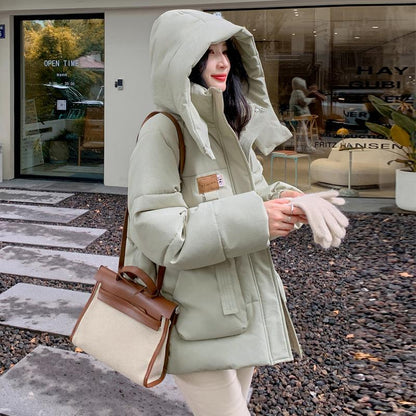 Warm Women's Down Filled Parka Coat with Hood