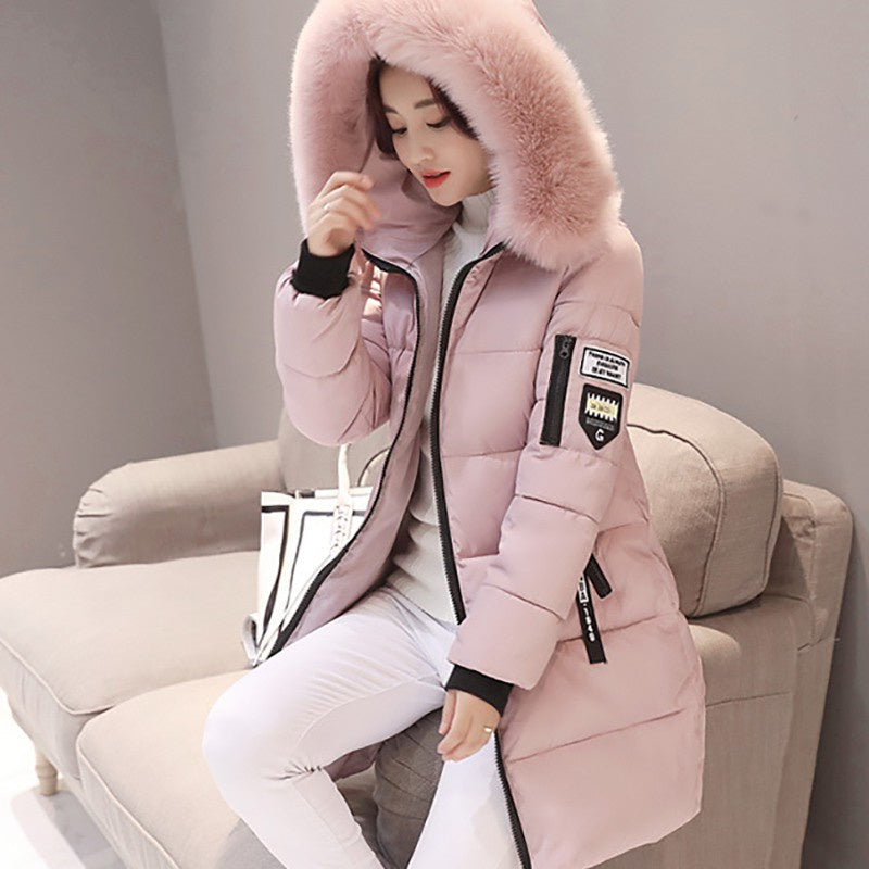 Warm Ladies Padded Parka with Faux Fur Hood - Nocini