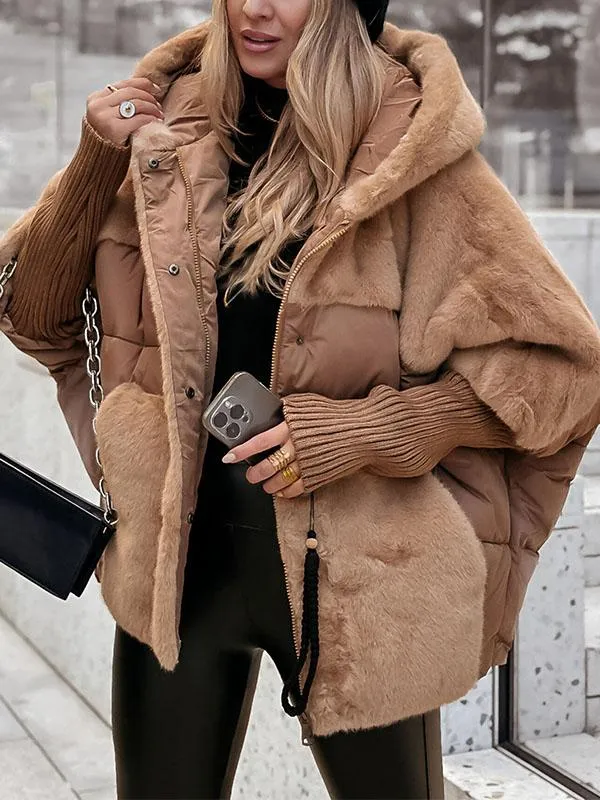 Warm Women's Padded Parka with Hood and Fleece Lining - Nocini