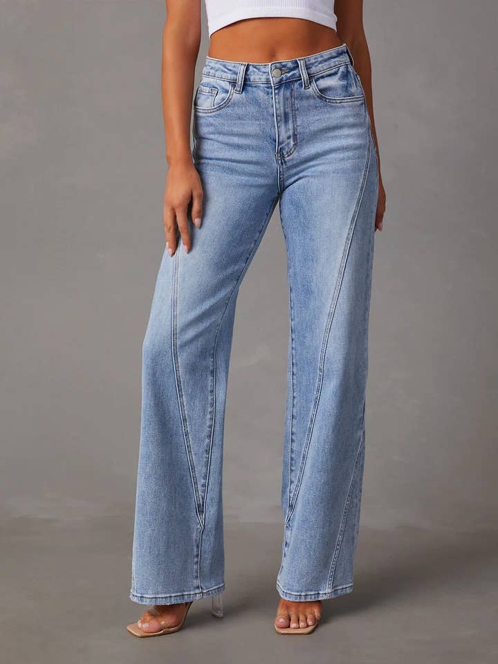 Classic High Waisted Straight Leg Women's Pants - Nocini