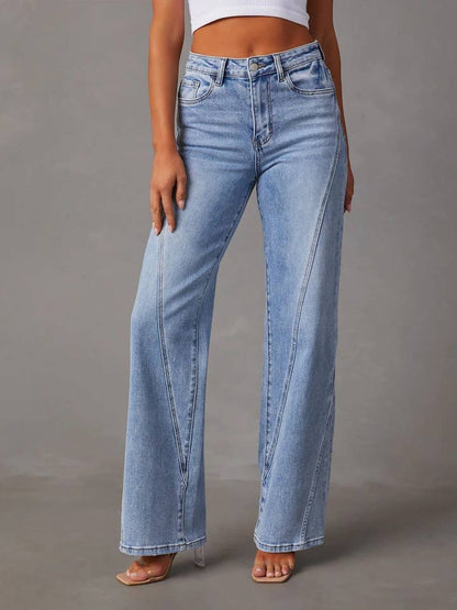 Classic High Waisted Straight Leg Women's Pants - Nocini