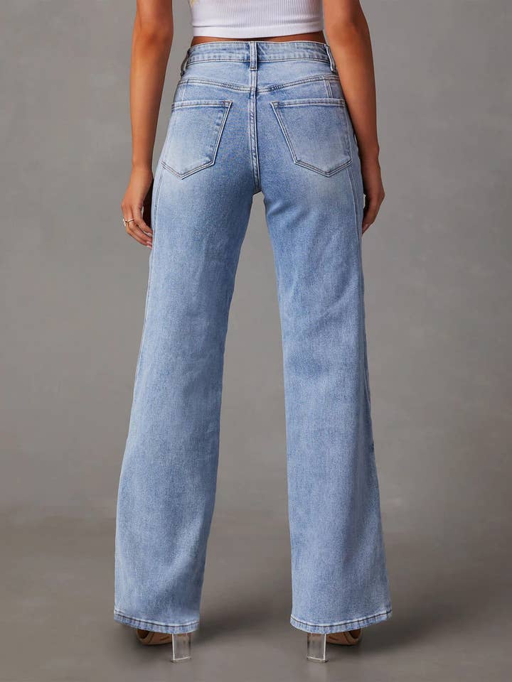 Classic High Waisted Straight Leg Women's Pants
