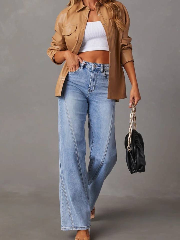 Classic High Waisted Straight Leg Women's Pants