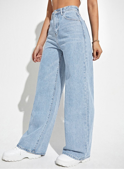 Women's Comfortable Wide Leg Pants with Button Fly