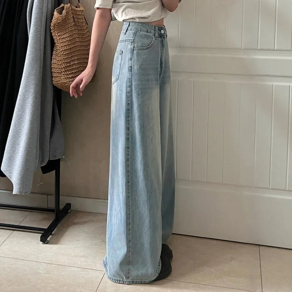Loose Fit Women's Pants with Button Fly