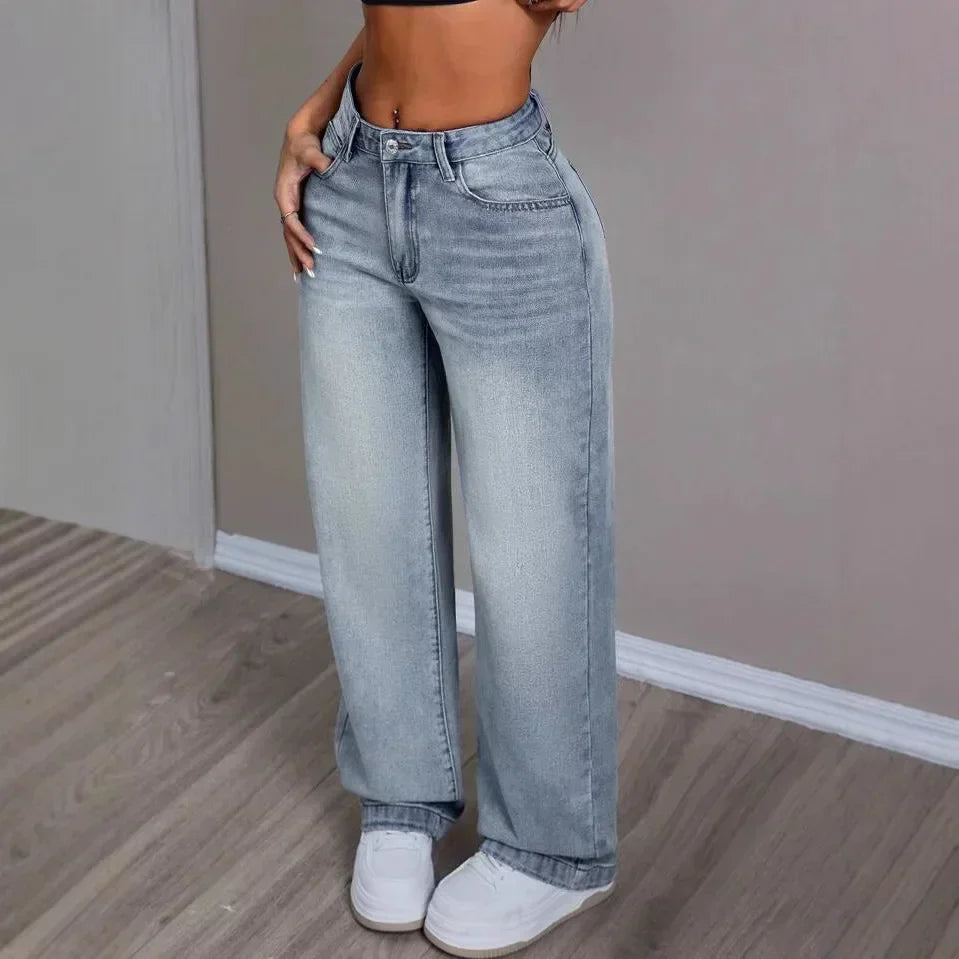 Comfortable Loose Fit Women's Trousers with Button Front - Nocini