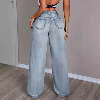 Comfortable Loose Fit Women's Trousers with Button Front