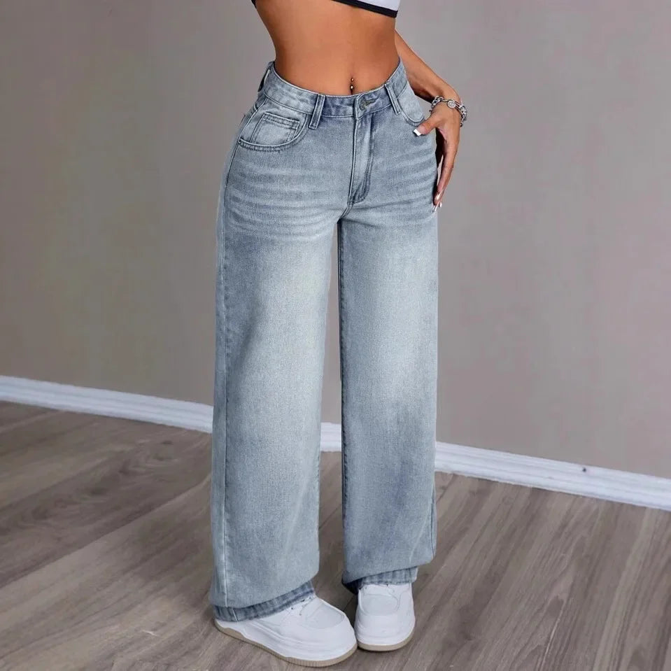 Comfortable Loose Fit Women's Trousers with Button Front