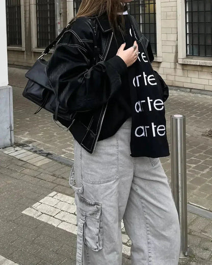 Fashionable Ladies Coat with Stand Up Collar
