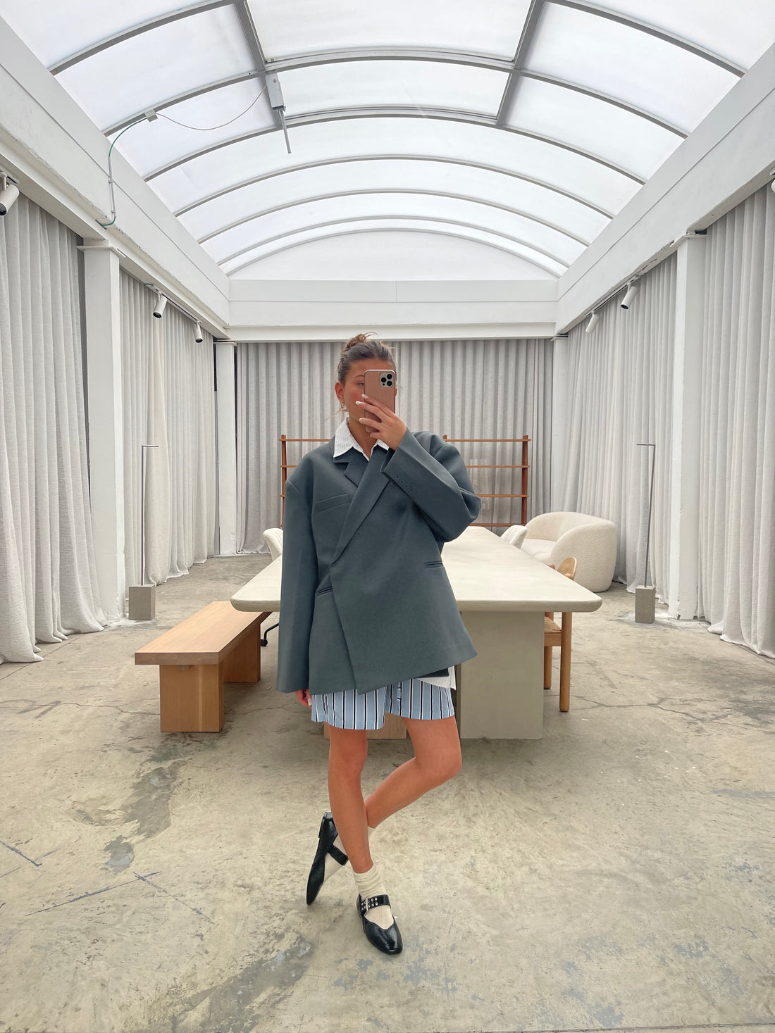Ladies Classic Single Button Coat