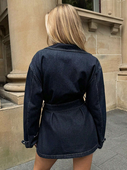 Classic Ladies Blue Jean Jacket with Pockets