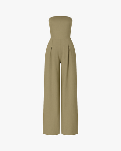 Sleeveless Women's Jumpsuit with Straight Leg Design