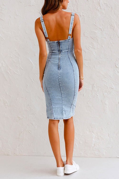 Ladies' Strap Dress with Back Zipper