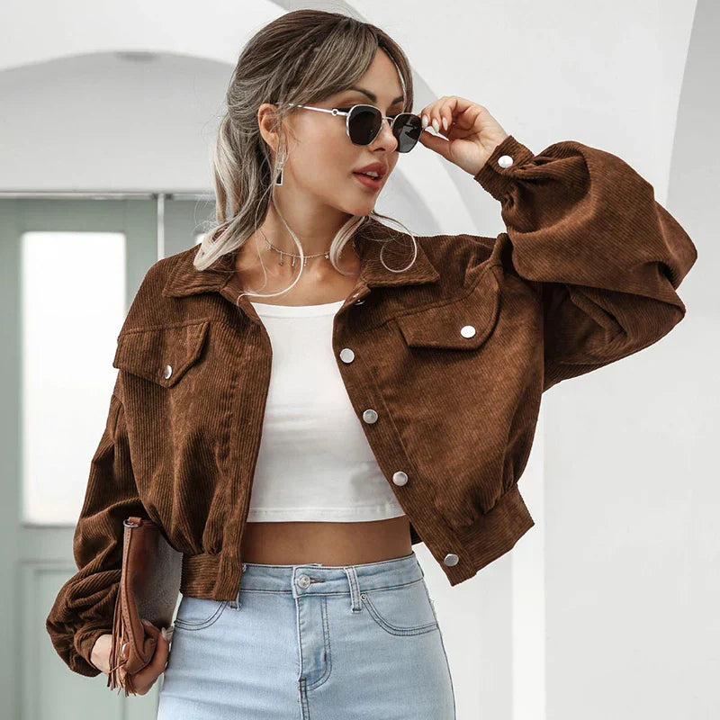 Women's Casual Zip Jacket with Side Pockets