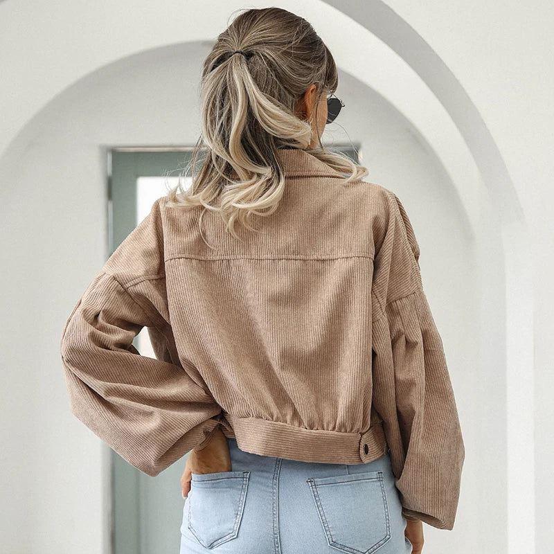 Women's Casual Zip Jacket with Side Pockets