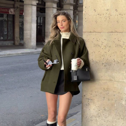 Ladies Classic Double Button Coat