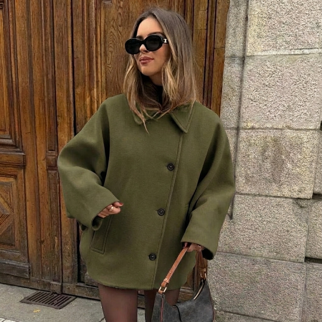 Ladies Classic Double Button Coat - Nocini