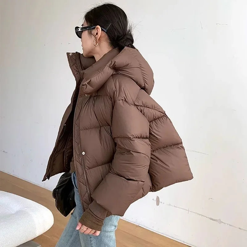 Women's Padded Parka with Fleece Lined Zip Up Coat