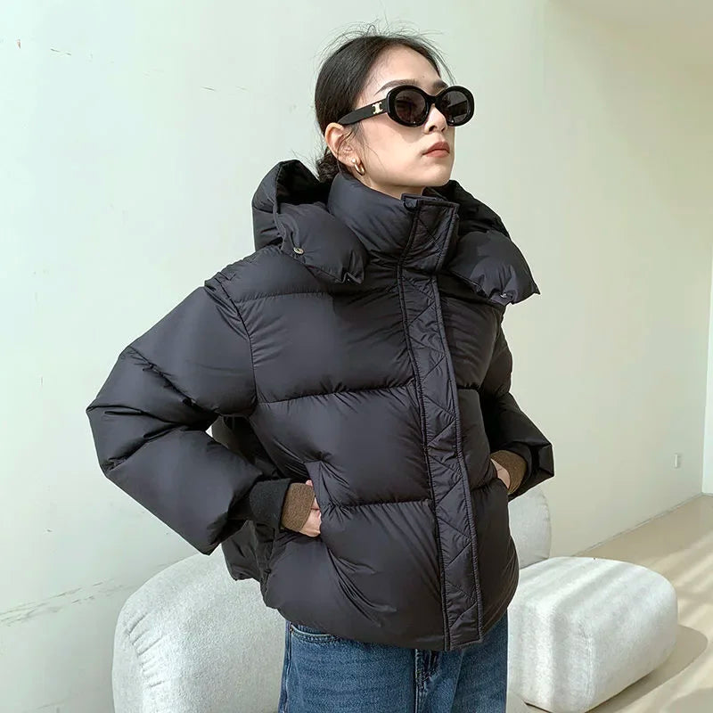 Women's Padded Parka with Fleece Lined Zip Up Coat